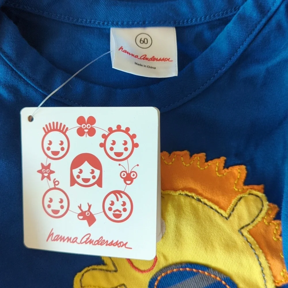 Hanna Andersson Baby Blue Long Sleeve Hedgehog Bodysuit Size 3-6 mos.